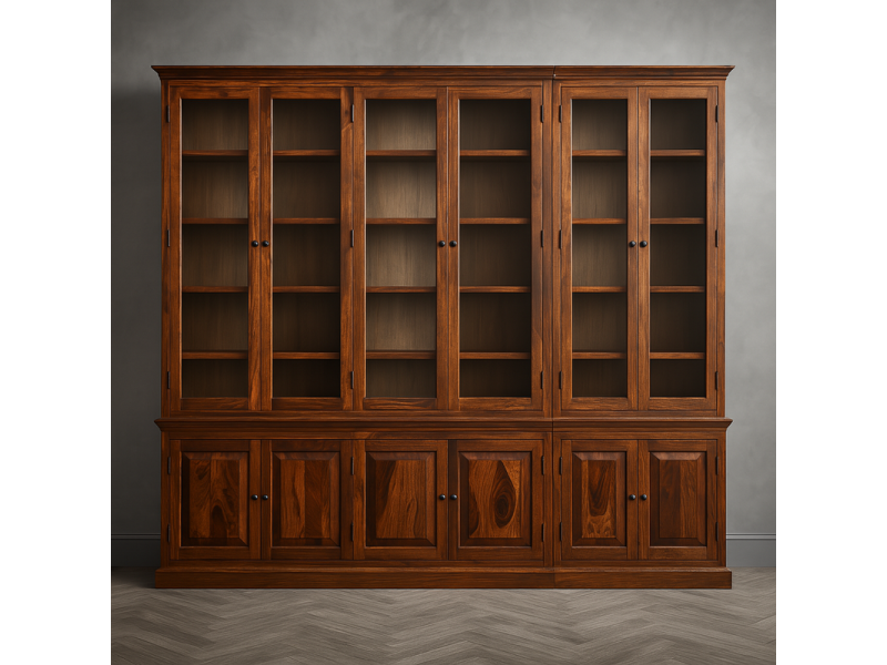 Klasyczna biblioteka drewniana na wymiar