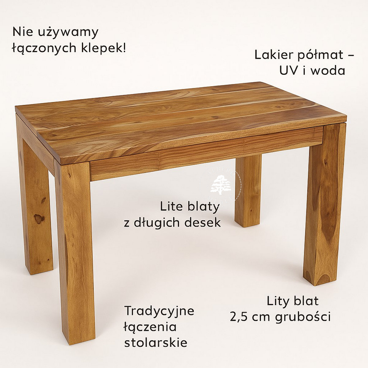 stół z litego drewna palisandrowego
