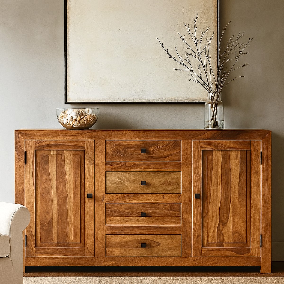 komoda drewniana w prostej formie CUBE