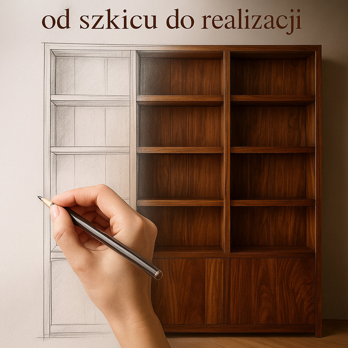 nowoczesny regał z drewna litego na wymiar