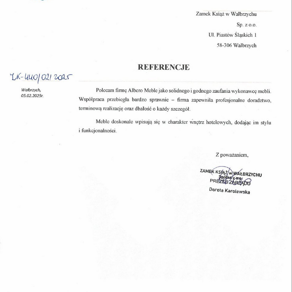 referencje zamek Książ w Wałbrzychu