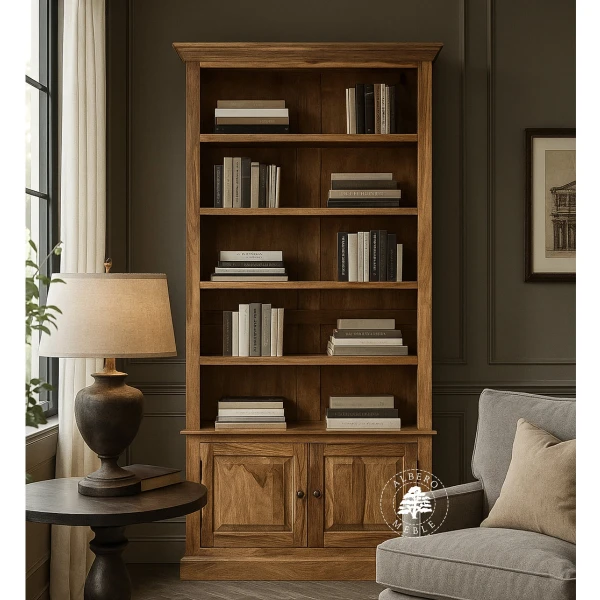 Stylowy Regał Drewniany do Gabinetu