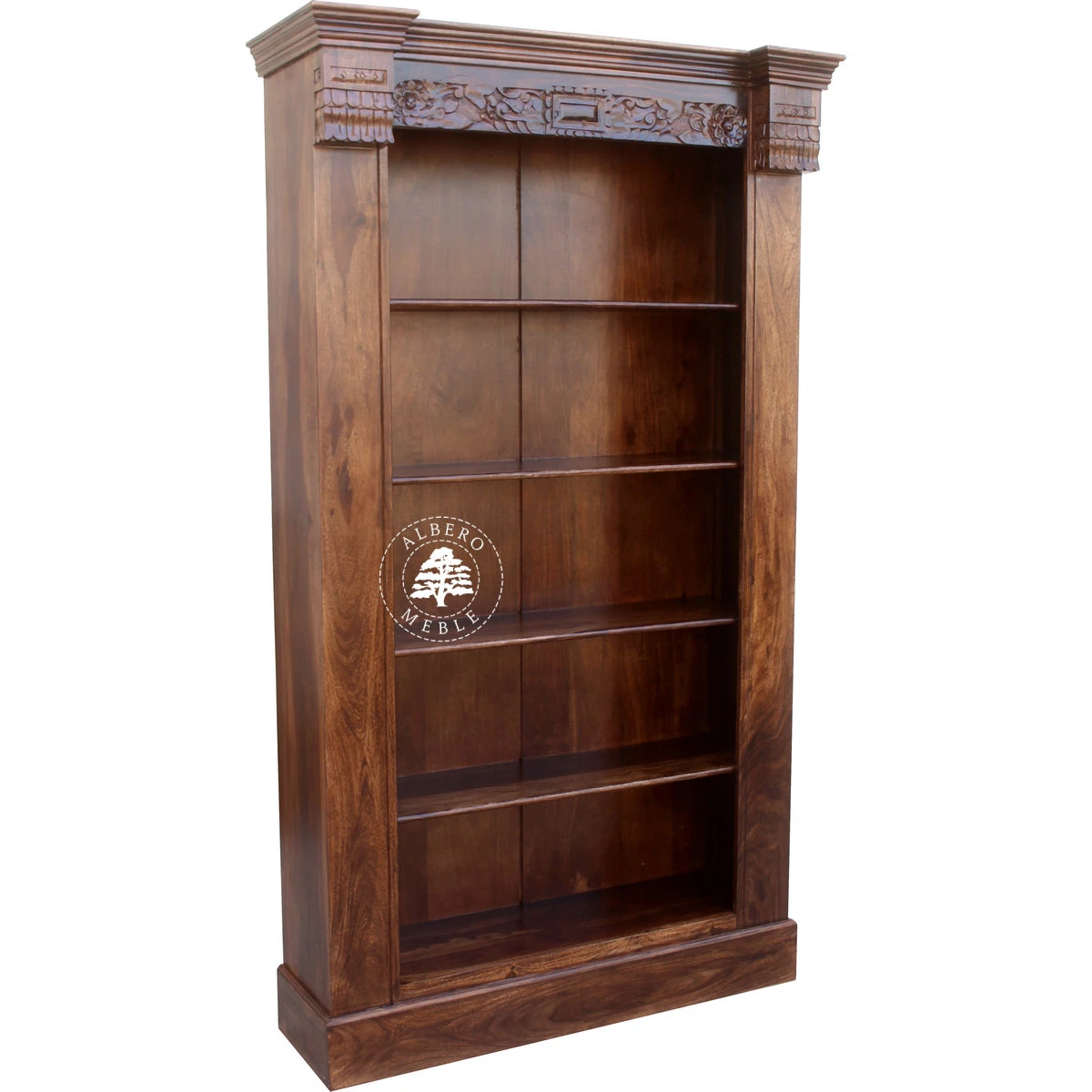 Indyjska Biblioteka drewniana ręcznie robiona i rzeźbiona