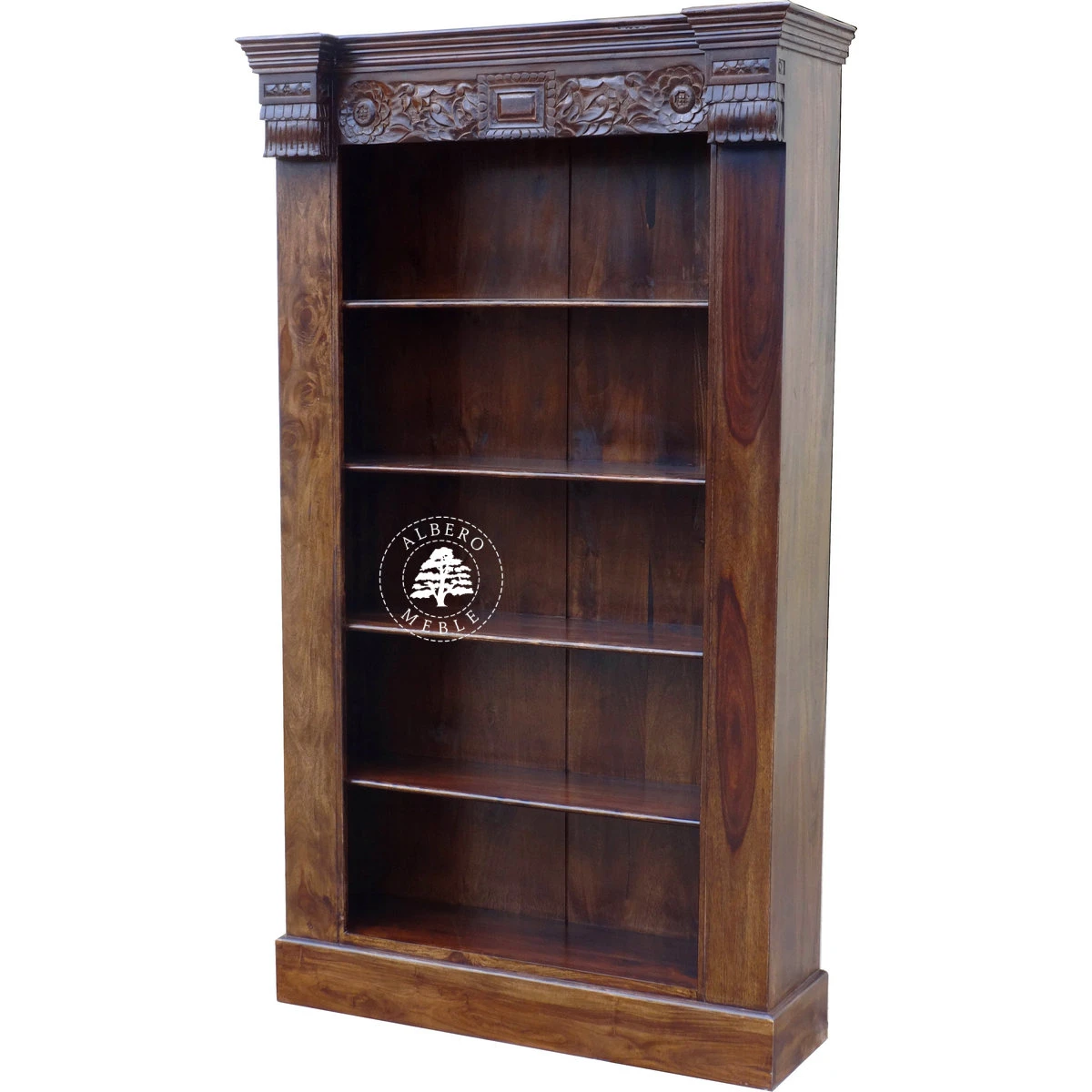 Indyjska Biblioteka drewniana ręcznie robiona i rzeźbiona