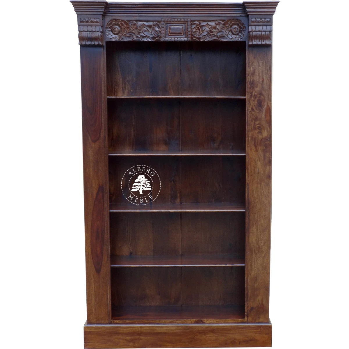 Indyjska Biblioteka drewniana ręcznie robiona i rzeźbiona