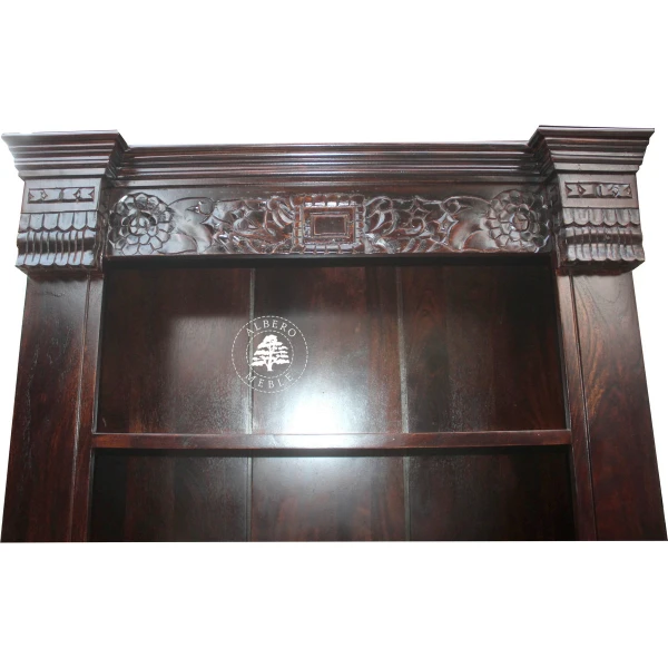 Indyjska Biblioteka drewniana ręcznie robiona i rzeźbiona