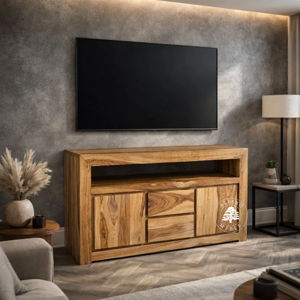 Wysoka komoda drewniana pod TV