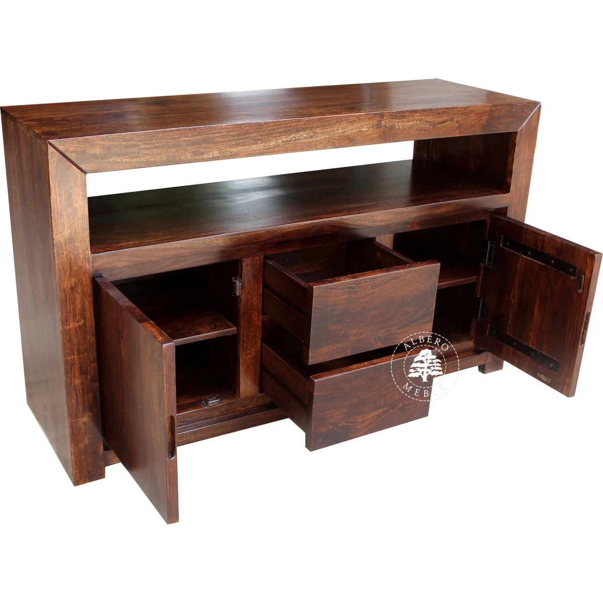 Wysoka komoda drewniana pod TV