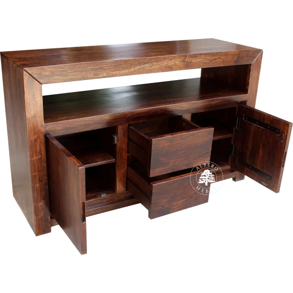 Wysoka komoda drewniana pod TV