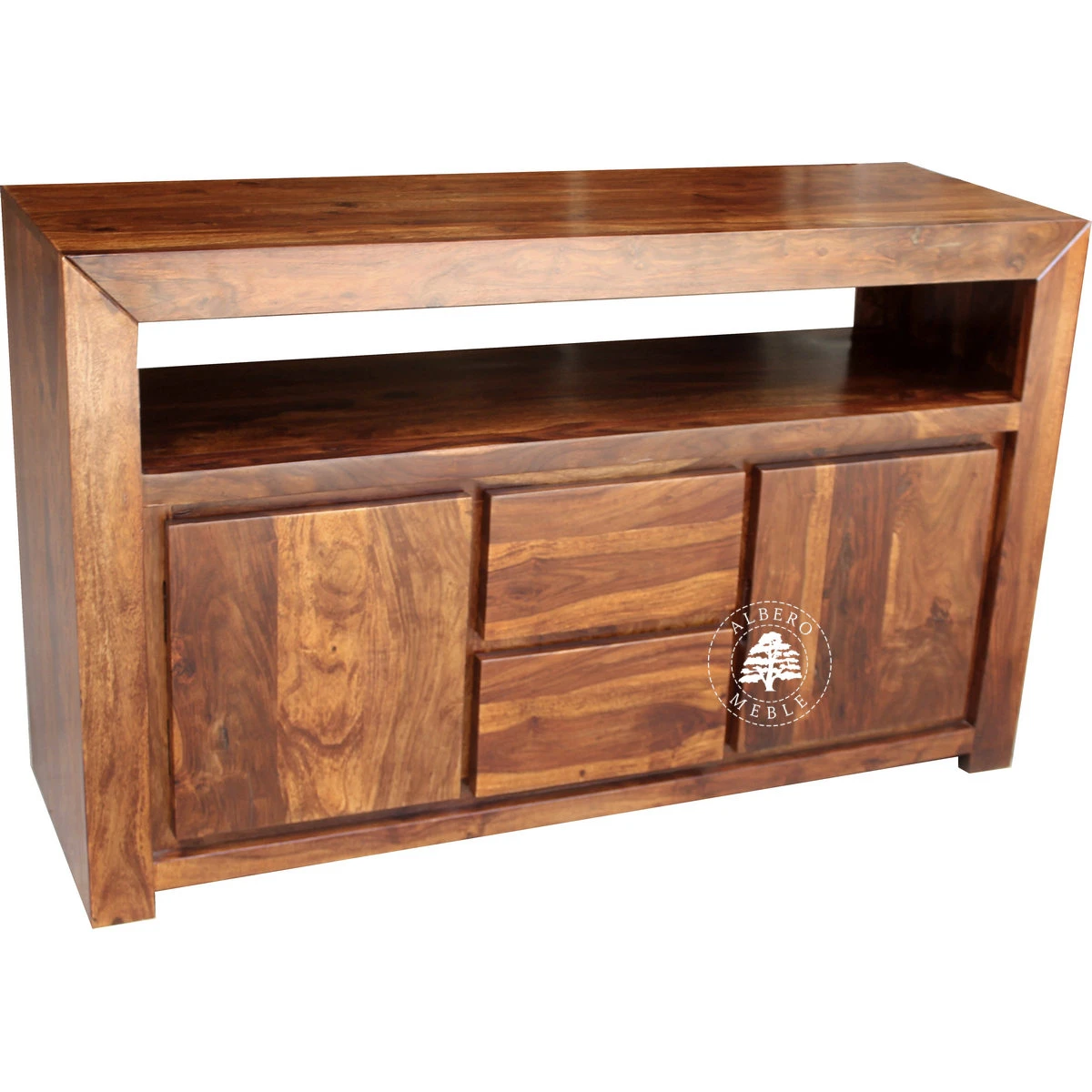 Wysoka komoda drewniana pod TV