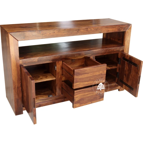 Wysoka komoda drewniana pod TV