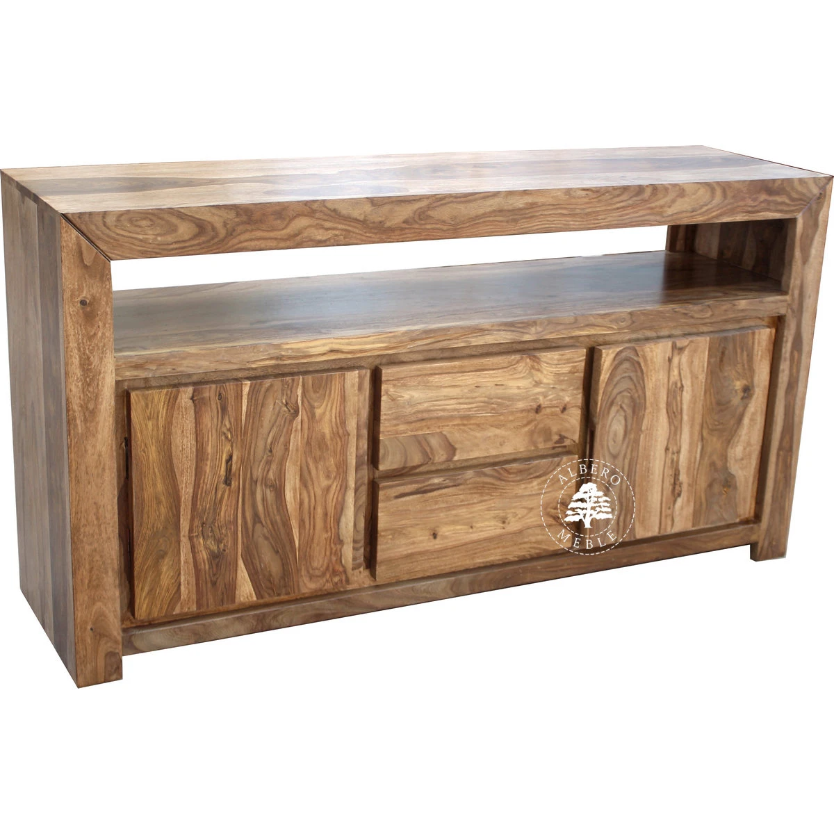 Wysoka komoda drewniana pod TV