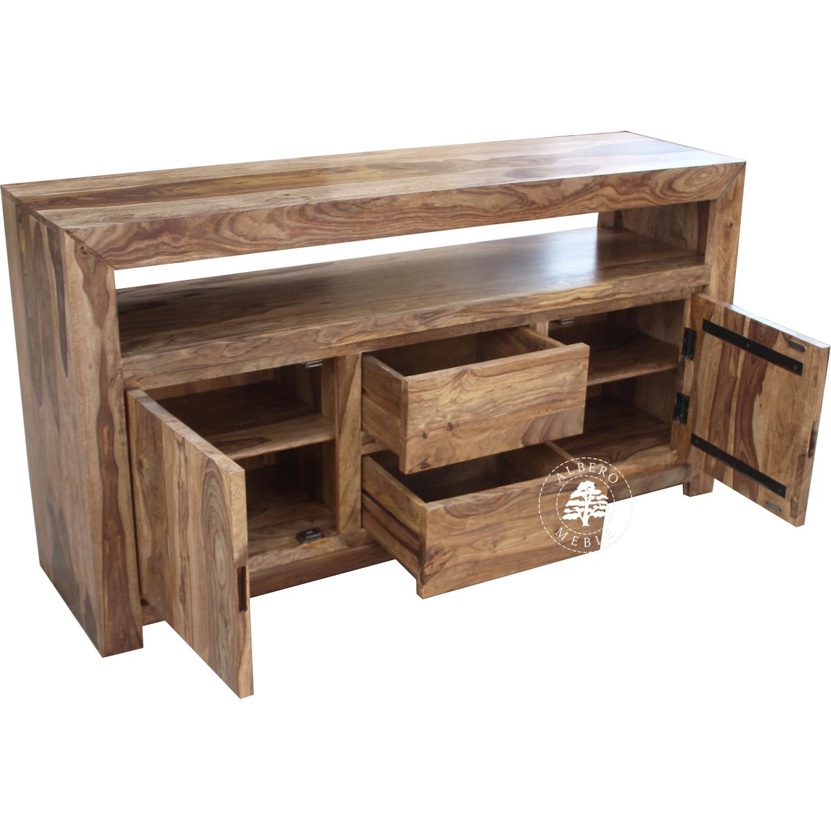 Wysoka komoda drewniana pod TV