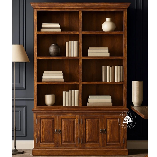 Otwarty Regał Drewniany w Stylu Klasycznym