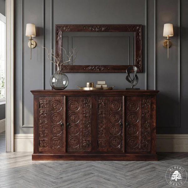 Unikalna komoda drewniana Orissa ręcznie wykonana