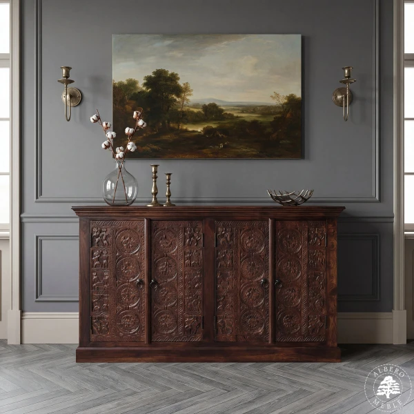 Unikalna komoda drewniana Orissa ręcznie wykonana