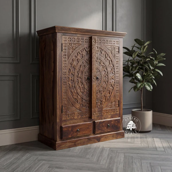 Unikatowa komoda Orissa ręcznie wykonana z drewna