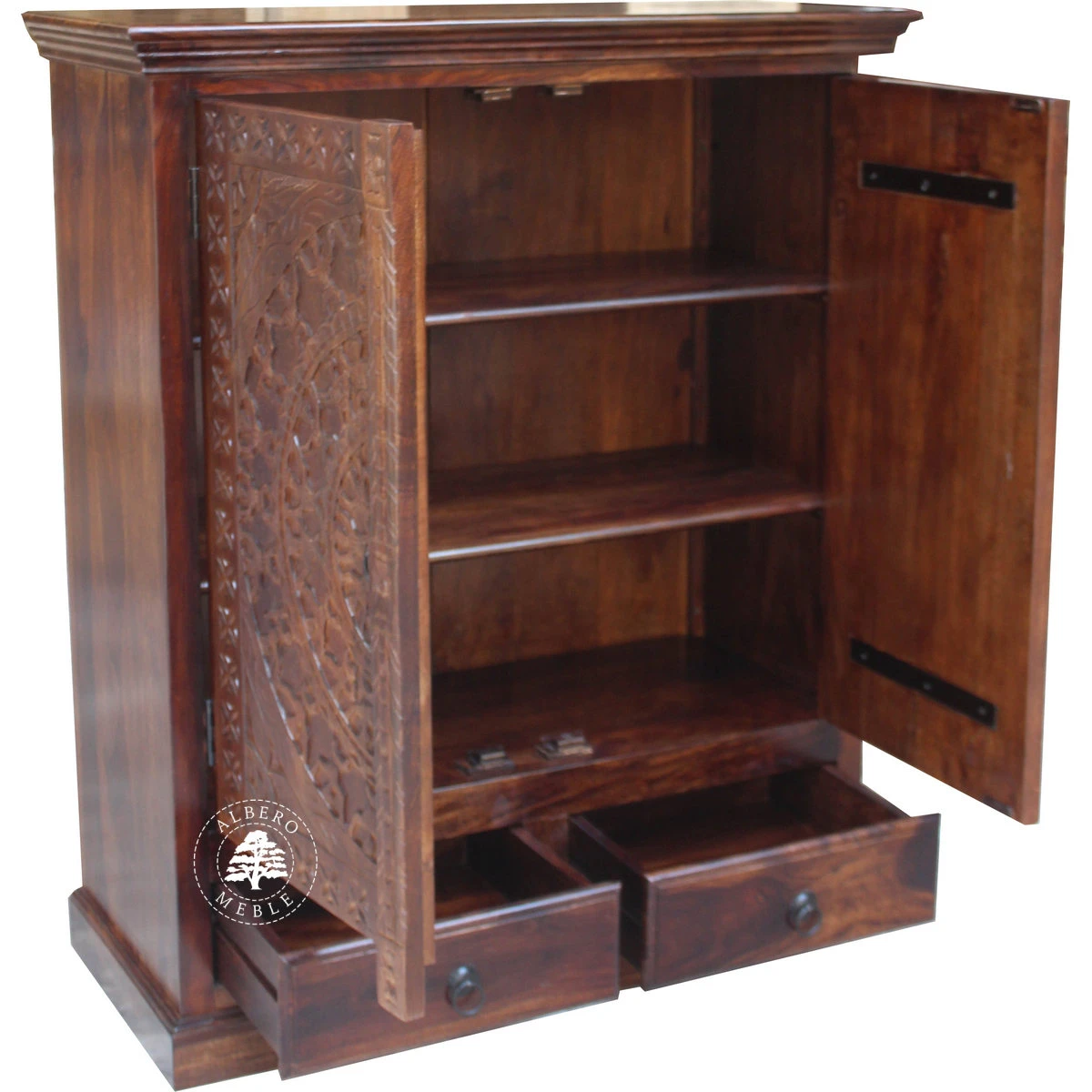 Unikatowa komoda Orissa ręcznie wykonana z drewna