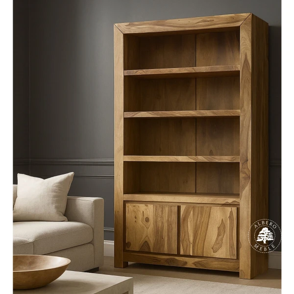 Nowoczesny Drewniany Regał na Książki do Gabinetu