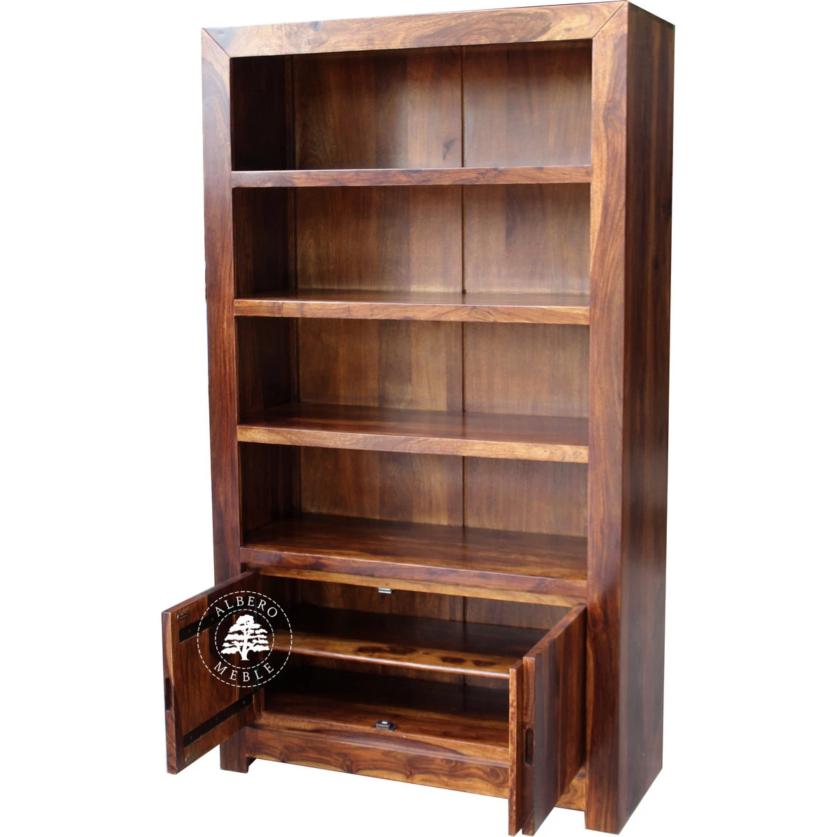 Nowoczesny Drewniany Regał na Książki do Gabinetu