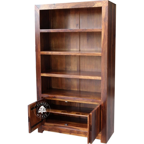 Nowoczesny Drewniany Regał na Książki do Gabinetu