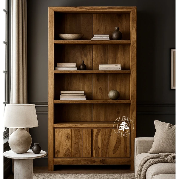 Nowoczesny Drewniany Regał na Książki do Gabinetu