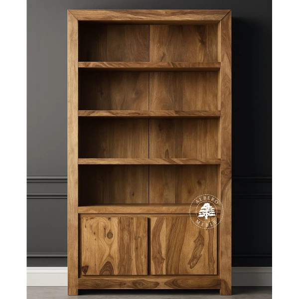 Nowoczesny Drewniany Regał na Książki do Gabinetu