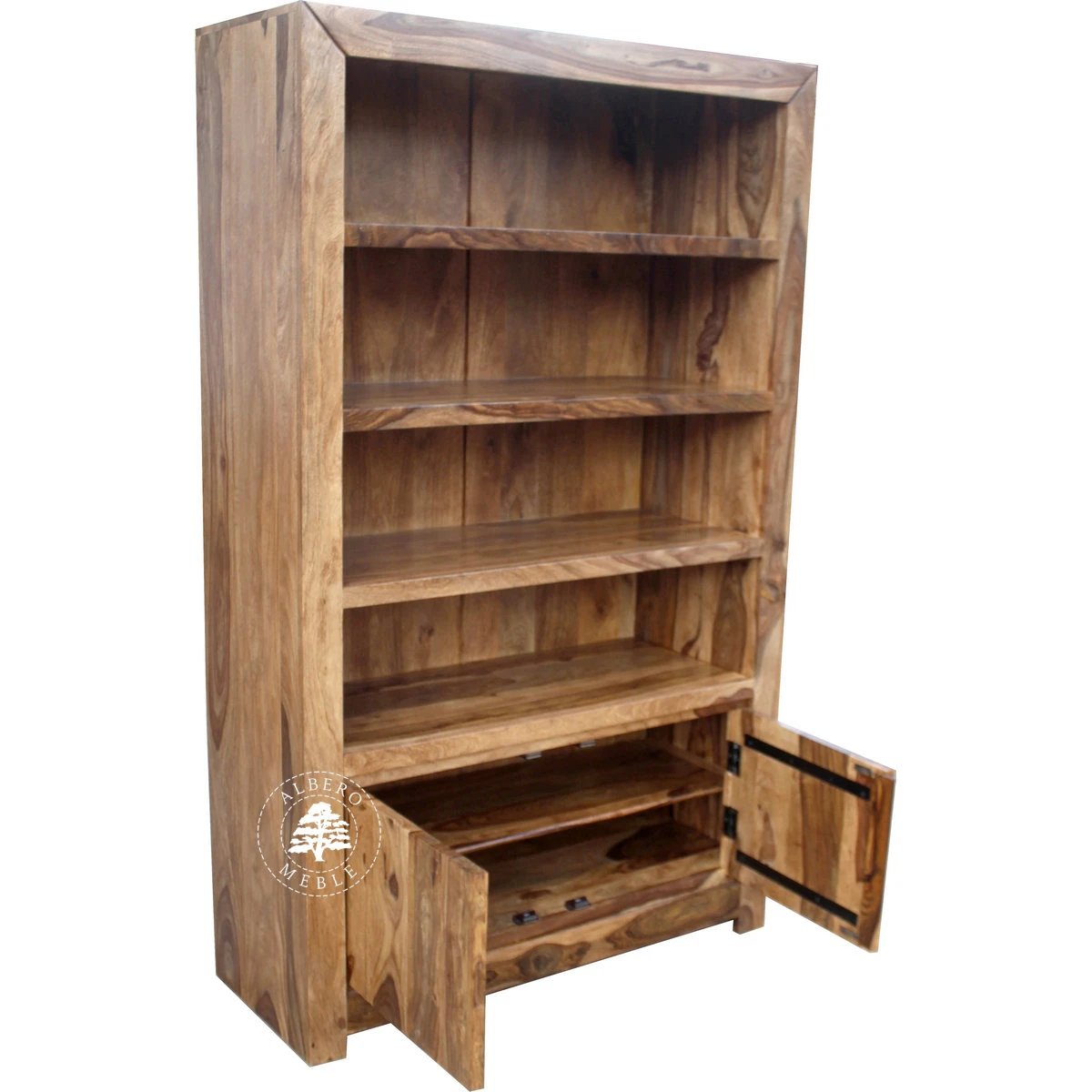 Nowoczesny Drewniany Regał na Książki do Gabinetu