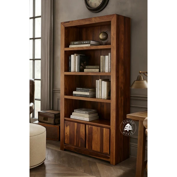 Nowoczesny Drewniany Regał na Książki do Gabinetu