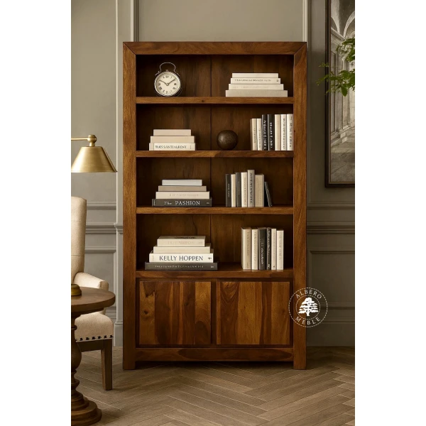 Nowoczesny Drewniany Regał na Książki do Gabinetu