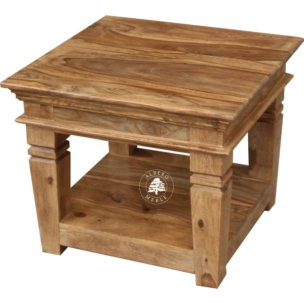 Mała ława kawowa Albero z drewnianą dolna półką