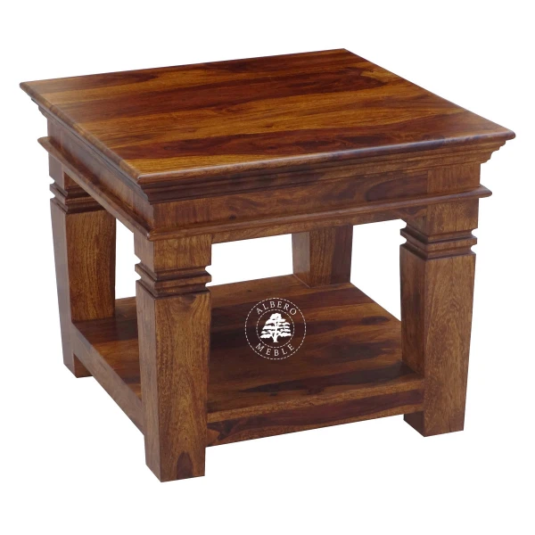 Mała ława kawowa Albero z drewnianą dolna półką
