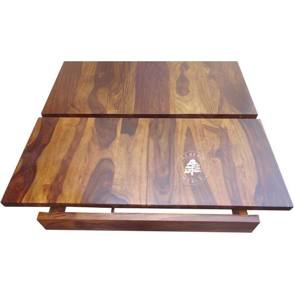 Stół z drewna litego z szufladami bocznymi