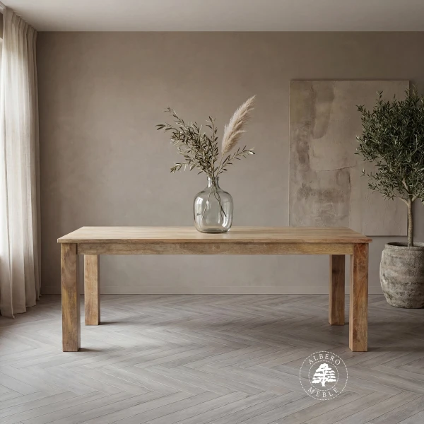 Drewniany stół rozkładany w naturalnym kolorze