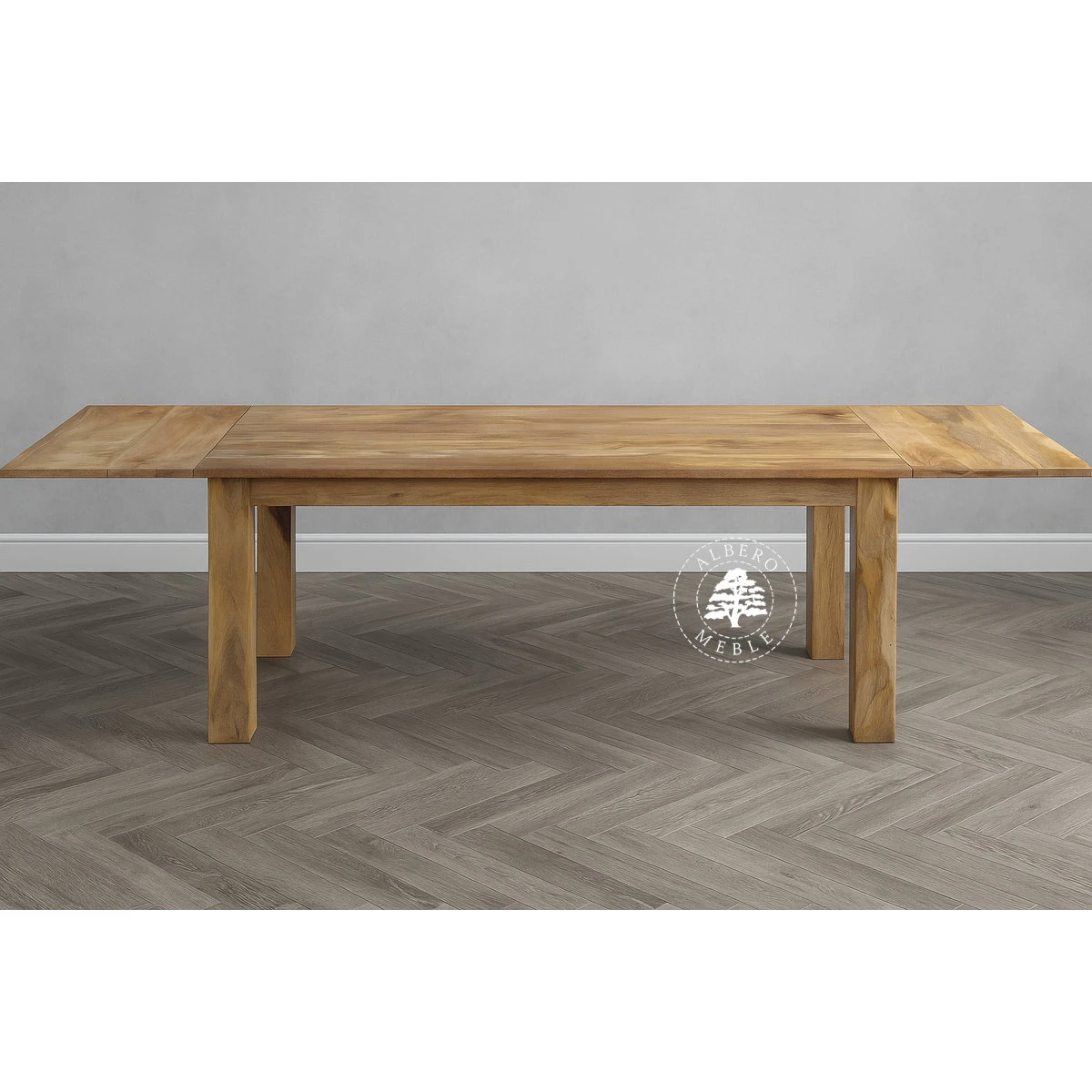 Drewniany stół rozkładany w naturalnym kolorze