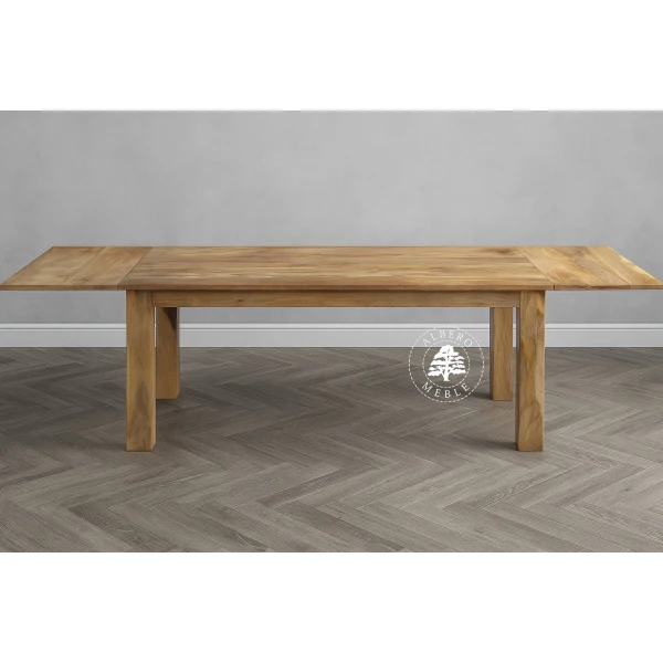 Drewniany stół rozkładany w naturalnym kolorze