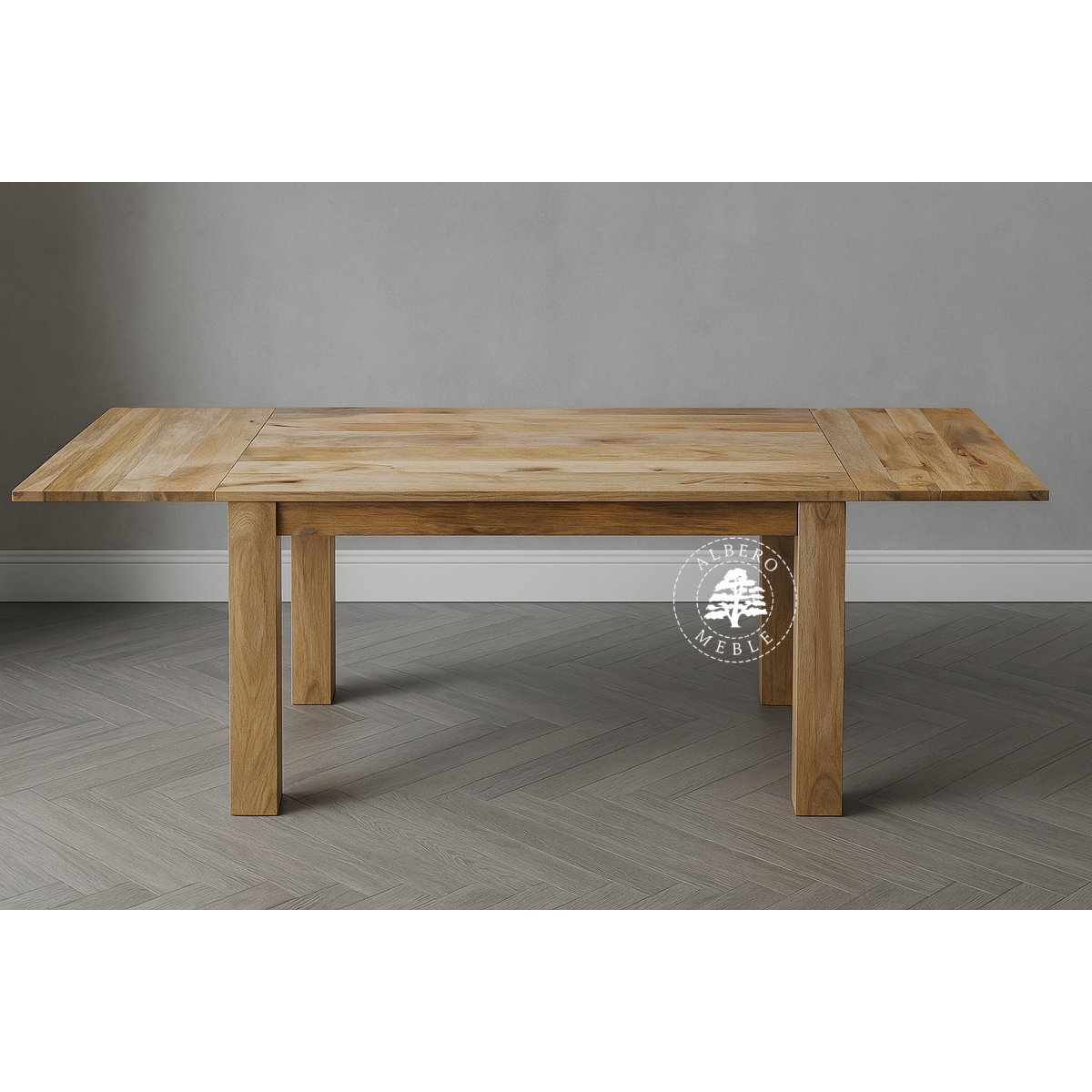 Drewniany stół rozkładany w naturalnym kolorze