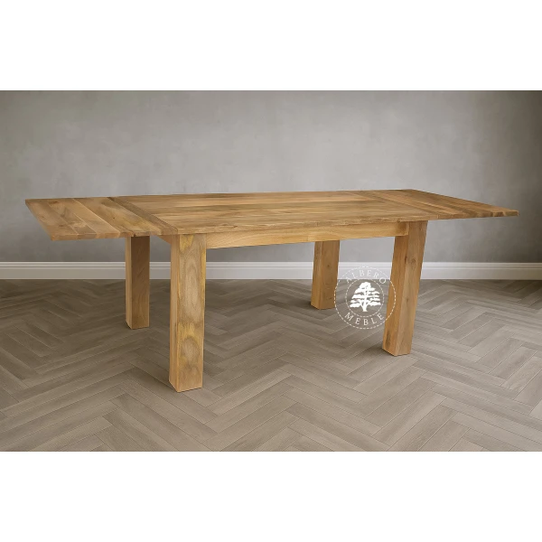 Drewniany stół rozkładany w naturalnym kolorze