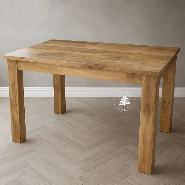 Drewniany stół rozkładany w naturalnym kolorze