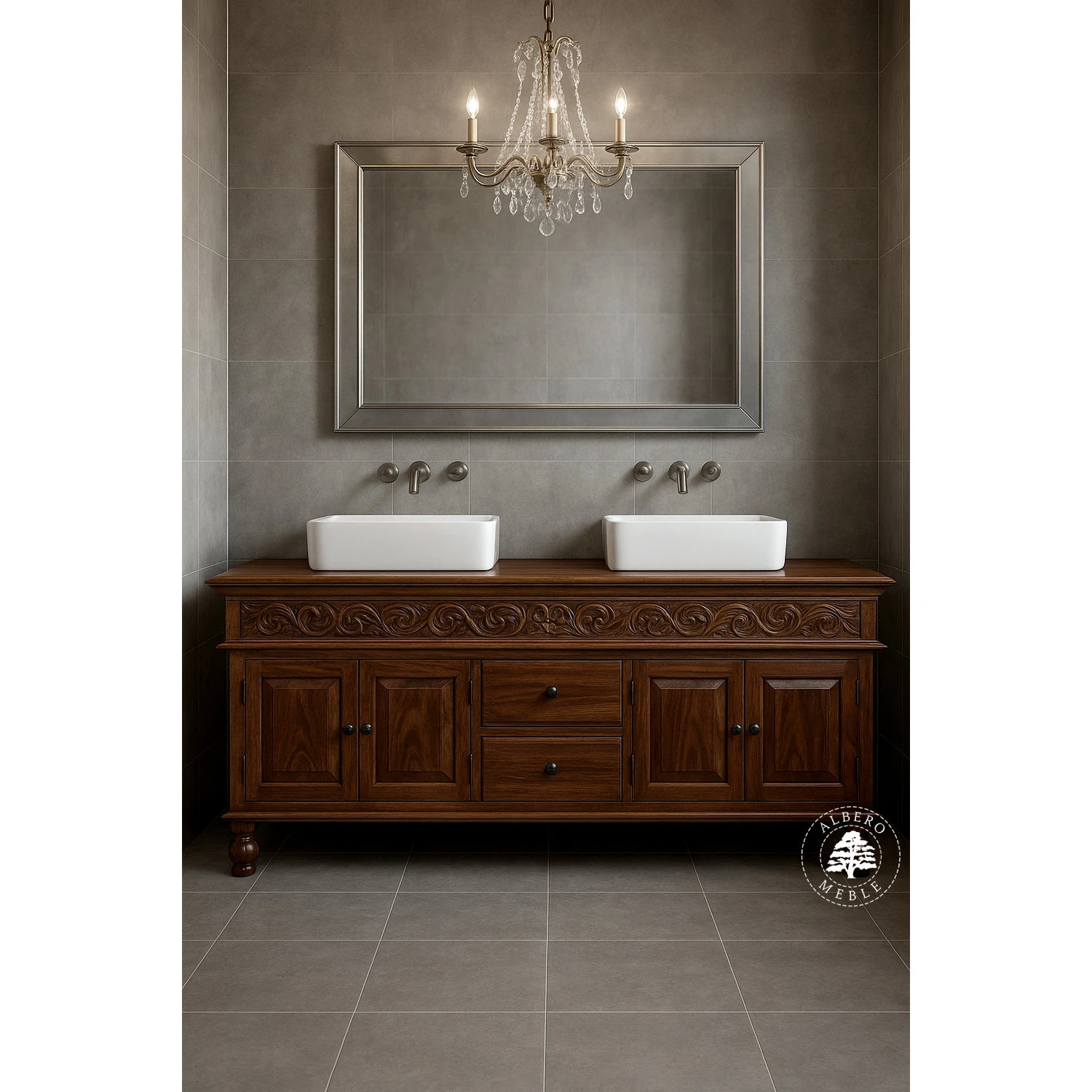 Unikatowa komoda z drewna palisandrowego