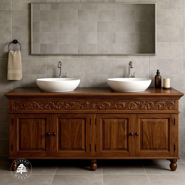 Komoda drewniana lakierowana na wymiar do łazienki