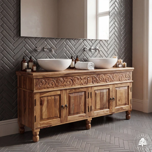 Komoda drewniana lakierowana na wymiar do łazienki