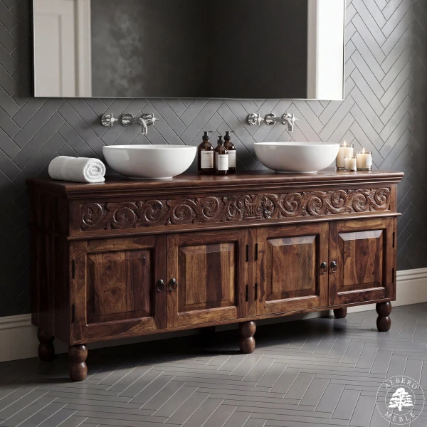 Komoda drewniana lakierowana na wymiar do łazienki