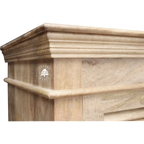 Szafa Drewniana Oslo z Jasnego Drewna z Żaluzjowymi Drzwiam