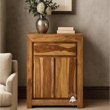 Komoda drewniana z szafką i szufladą