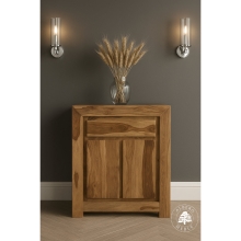 Komoda drewniana z szafką i szufladą