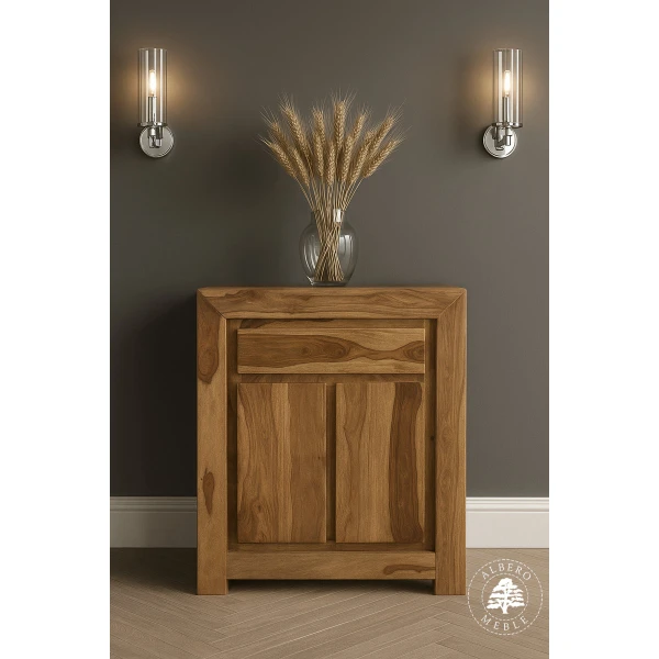 Komoda drewniana z szafką i szufladą