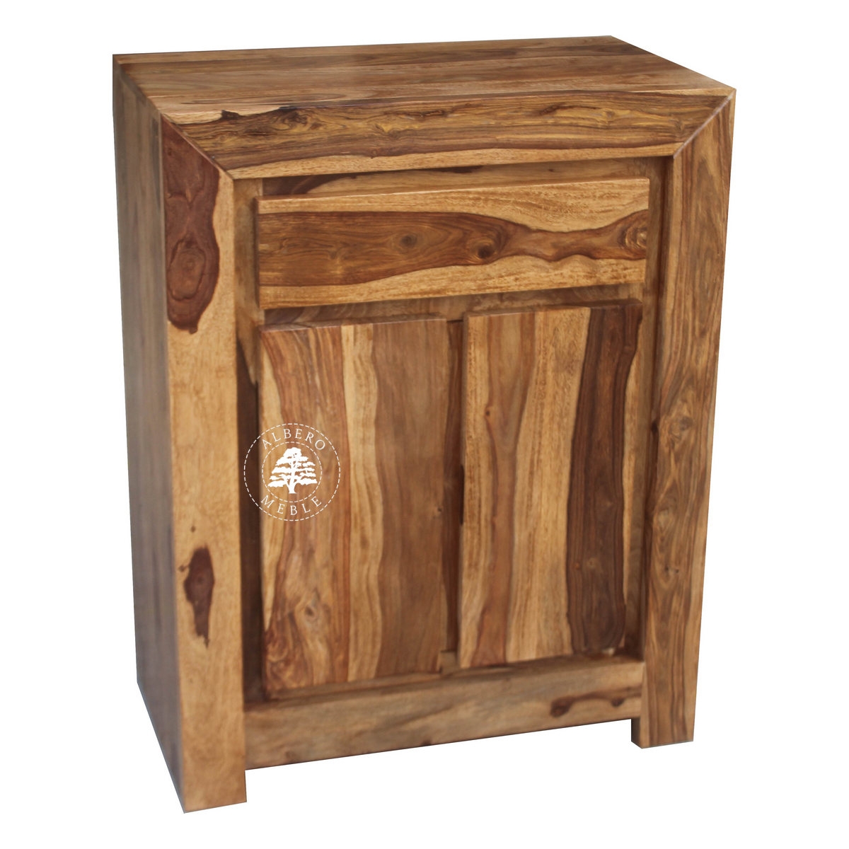 Komoda drewniana z szafką i szufladą