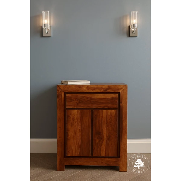 Komoda drewniana z szafką i szufladą