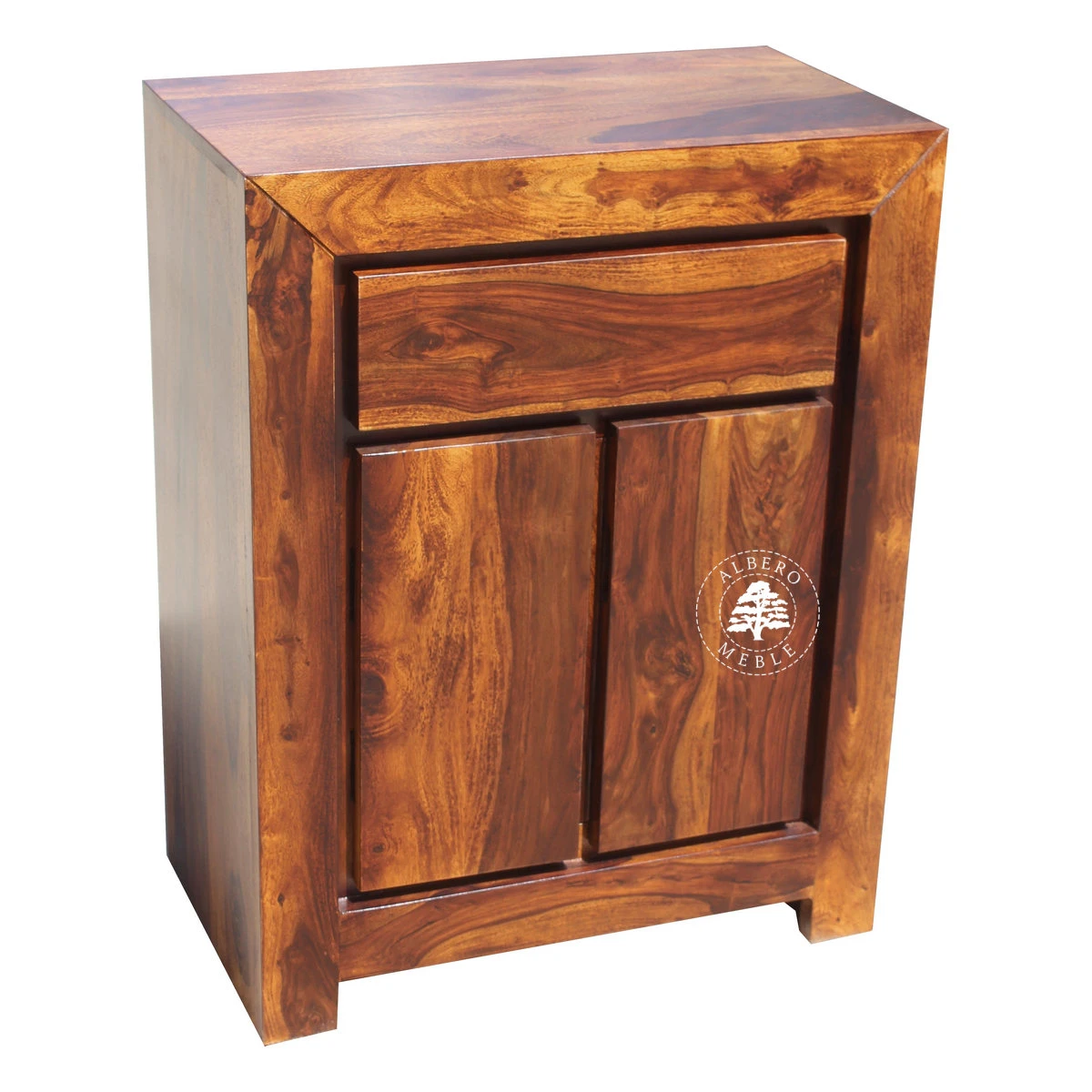 Komoda drewniana z szafką i szufladą